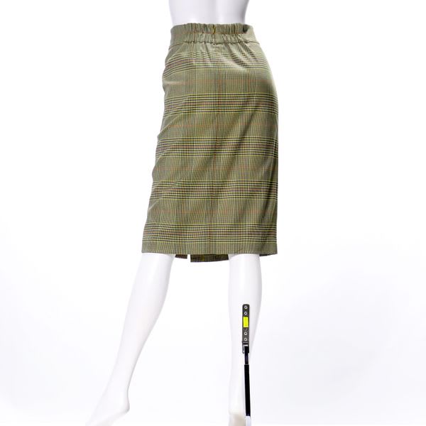 ラップ風デザイングレンチェック柄タイトスカート