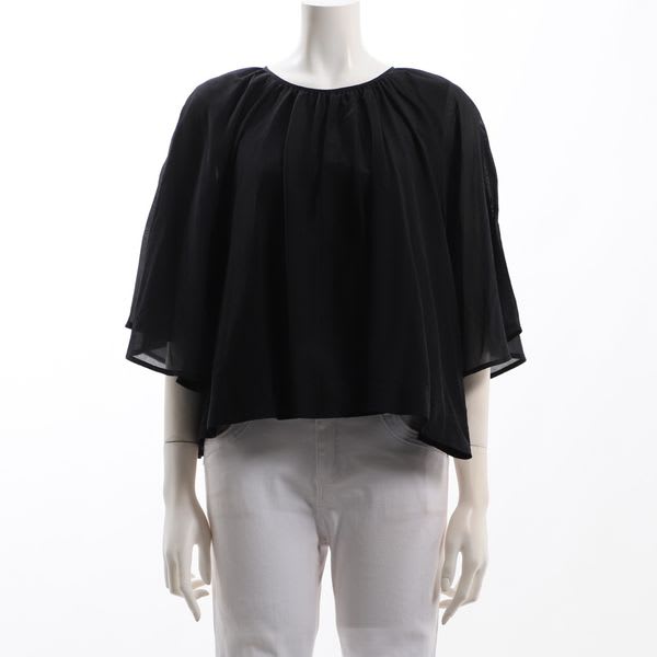 コットンシルクフレアブラウス