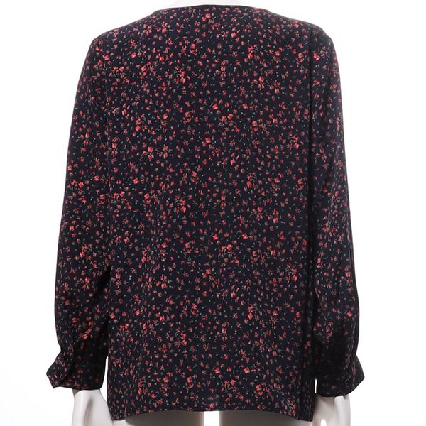 小花柄フロントボタンブラウス