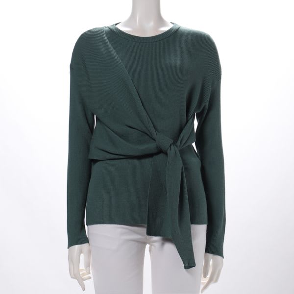 フロント結びデザインリブニット