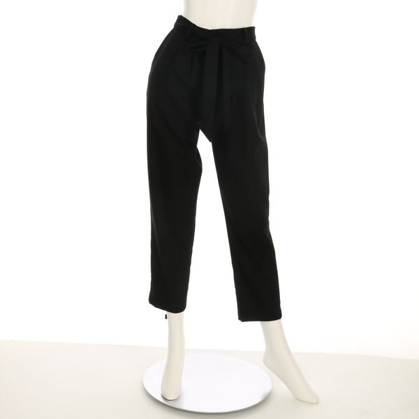 ウエストリボン付きテーパードパンツ