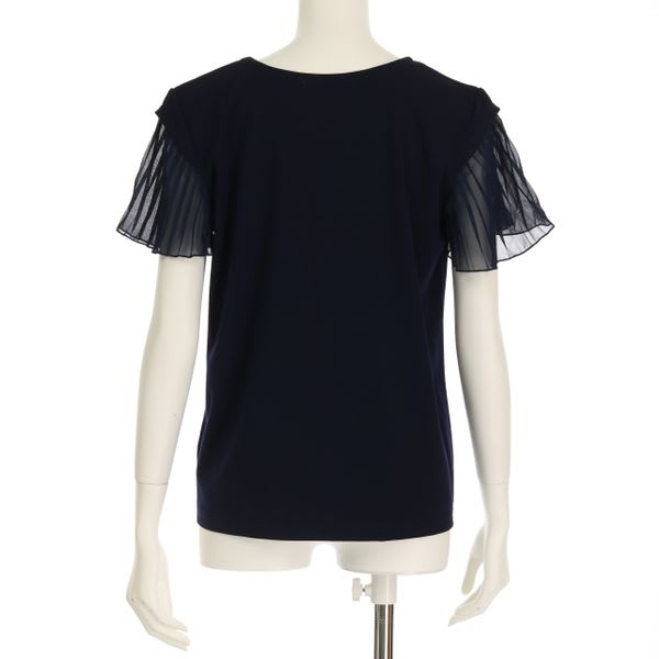 袖プリーツ切り替えカットソー