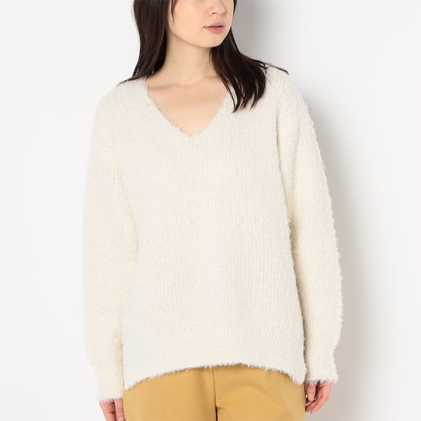 Vネックニット
