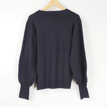 Vネックハイゲージニット