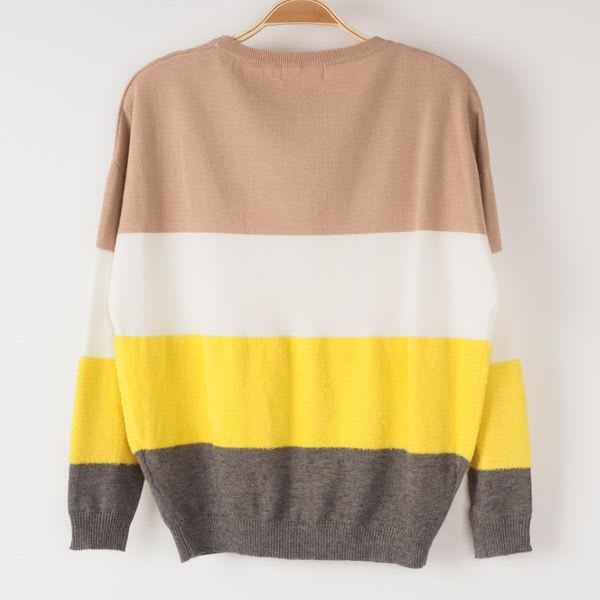フェザー切り替え配色ニット