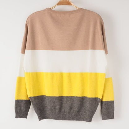 フェザー切り替え配色ニット