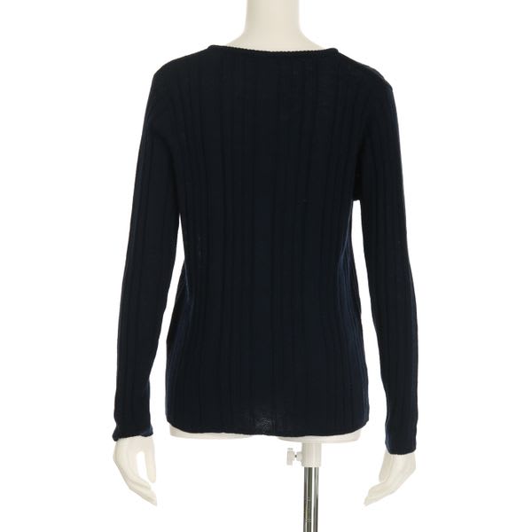 Vネックランダムリブニットプルオーバー