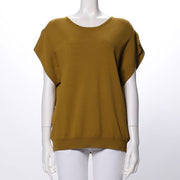 ラウンドネックフレアスリーブニット