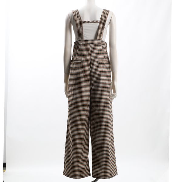 チェック柄サロペットパンツ