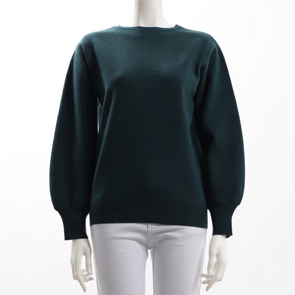 ボリュームスリーブクルーネックニット