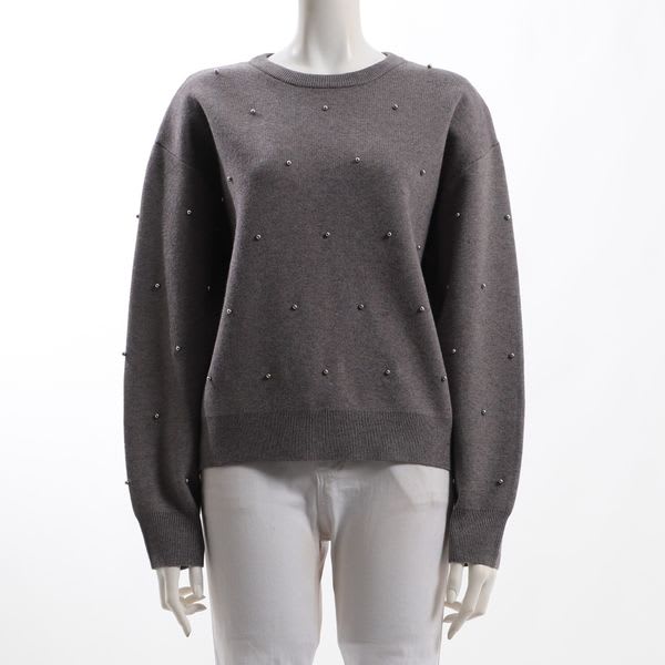 パールデザインラメ入りニット