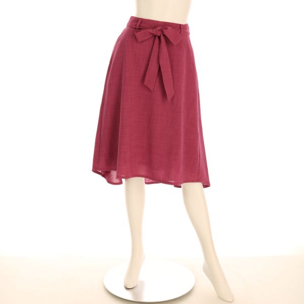リボンベルト付きフレアスカート