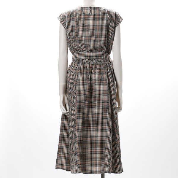 クラシカルチェックプリントワンピース