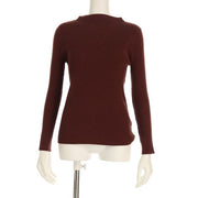 オフネックリブニットプルオーバー