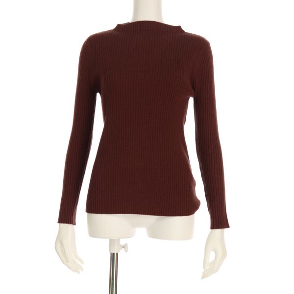 オフネックリブニットプルオーバー