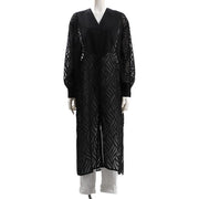 リーフジャガードVネックロングシャツ