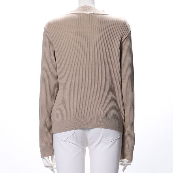 カラーハイネックリブニット