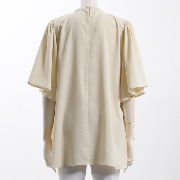 フレアスリーブギャザーネックブラウス