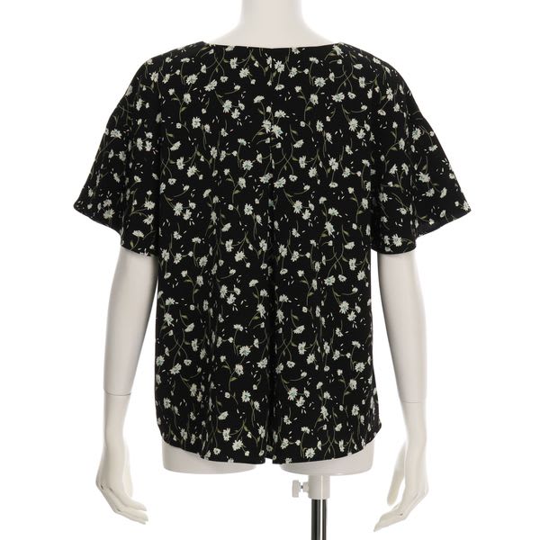 花柄オープンフロントブラウス