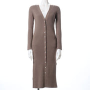 すっきりシルエットロングリブニットカーディガン