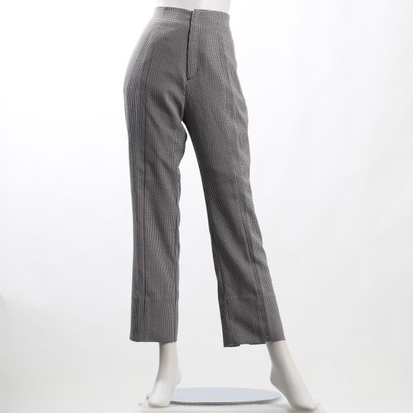 バックゴムジップアップ千鳥柄パンツ