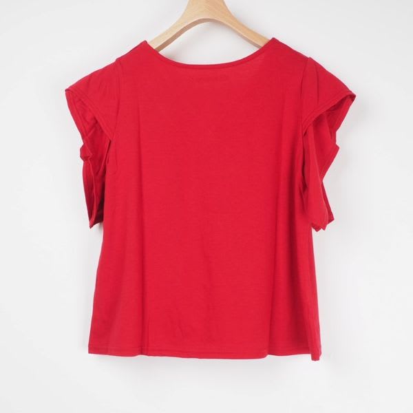 袖デザインVネックカットソー