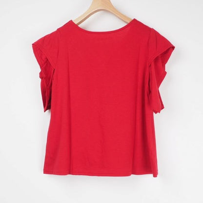 袖デザインVネックカットソー