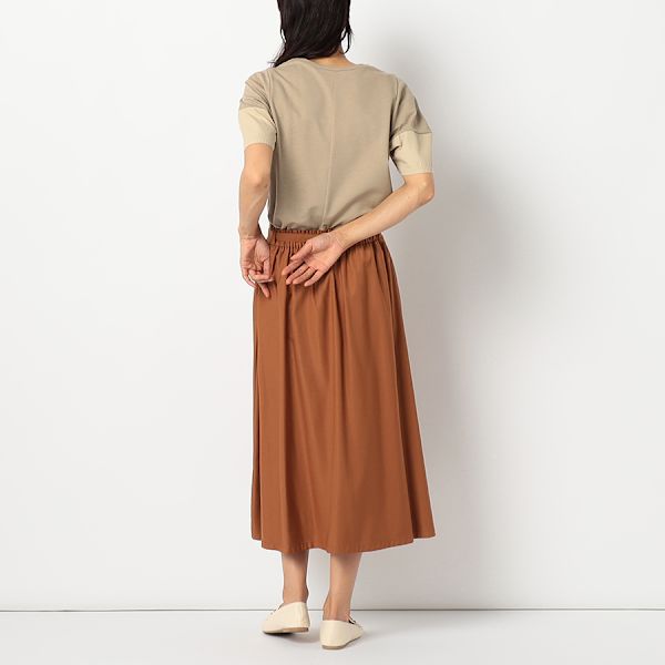 ベルト付きリボンフレアスカート