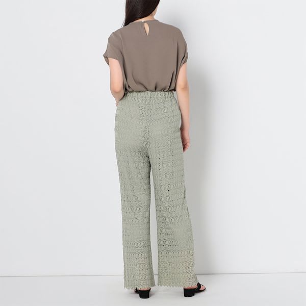 幾何リーフ総レースパンツ