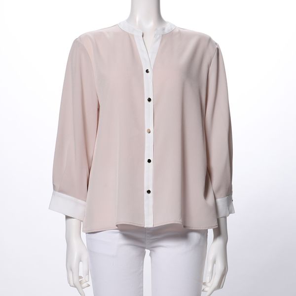 バイカラーデザインブラウス