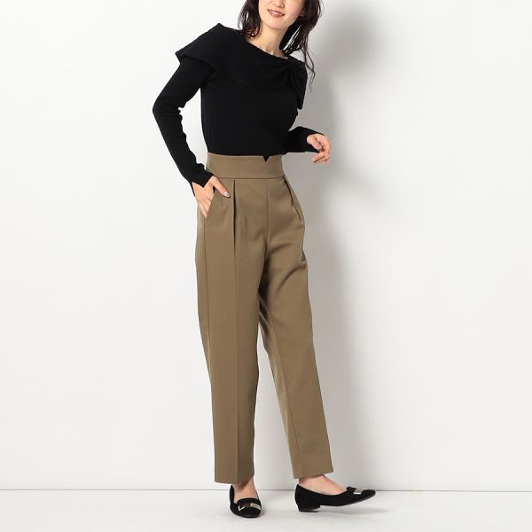 肩リボンオフショルダーニット