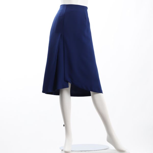 強撚ストレッチフロントデザインスカート