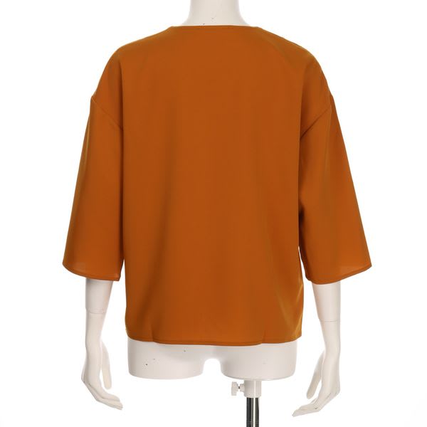 ウエストシャーリングvネックブラウス