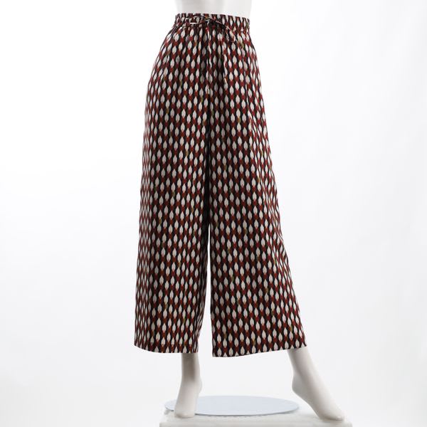 ジオメトリック総柄ドロストワイドパンツ