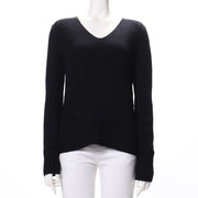 片畦アイレットVネックニット