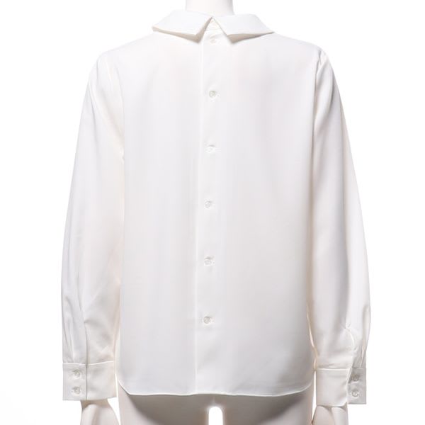 バックボタン襟付きブラウス