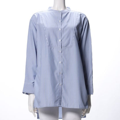 ストライプ柄フロントボタンブラウス