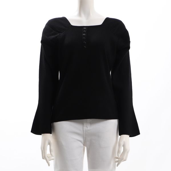 フロントボタンバナナスリーブニット