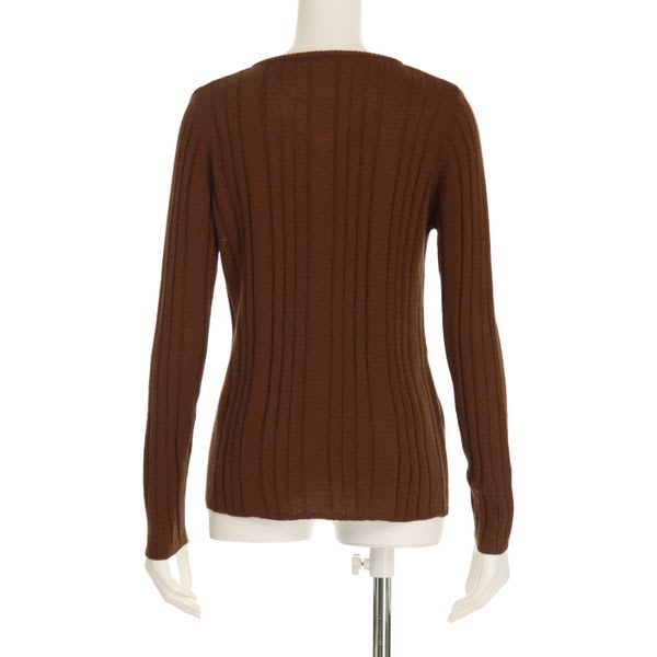 Vネックランダムリブニットプルオーバー