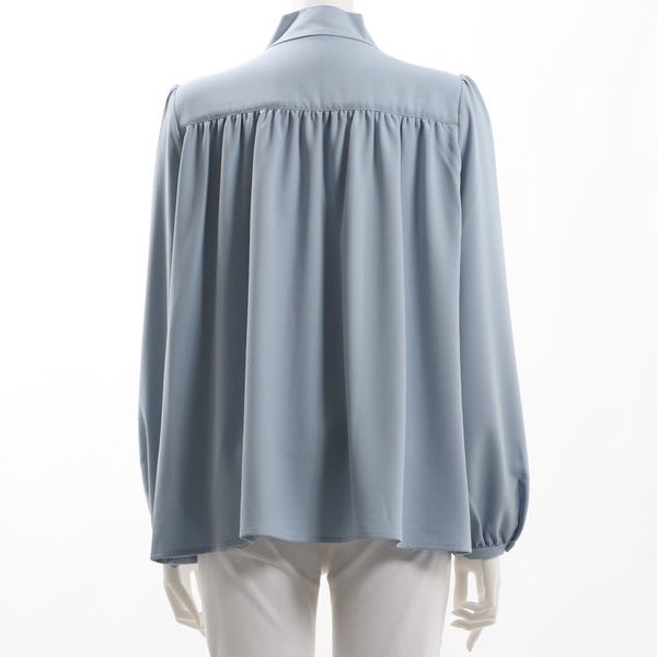 ギャザーボウタイブラウス