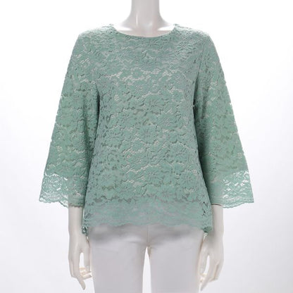 総レースワイドスリーブブラウス