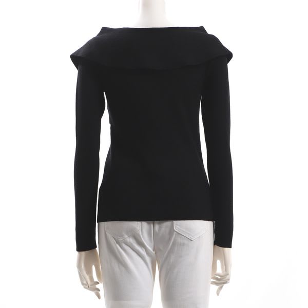 アシンメトリーデザインリブニット