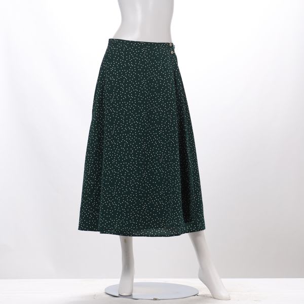 ドット柄ラップ風スカート