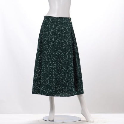ドット柄ラップ風スカート