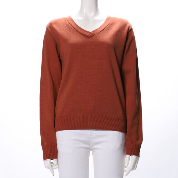 シンプルデザインVネックニット