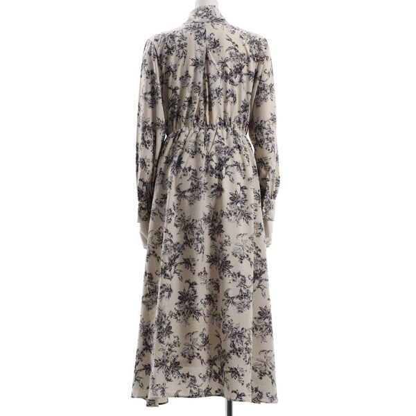 花柄ボウタイワンピース