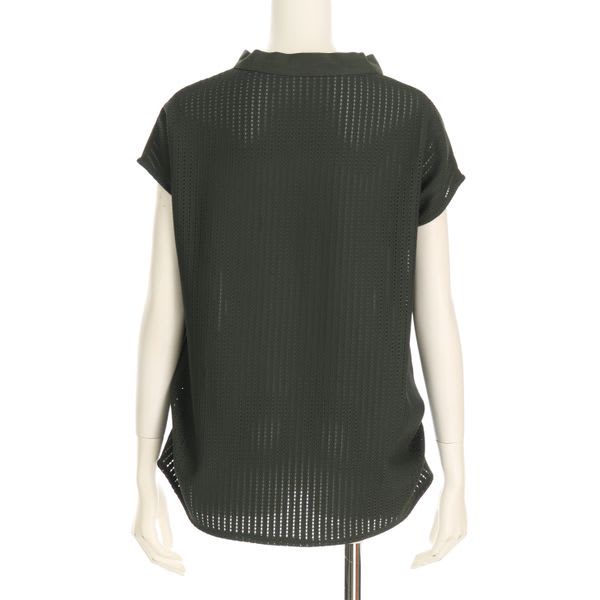 前後切り替え異素材ブラウス