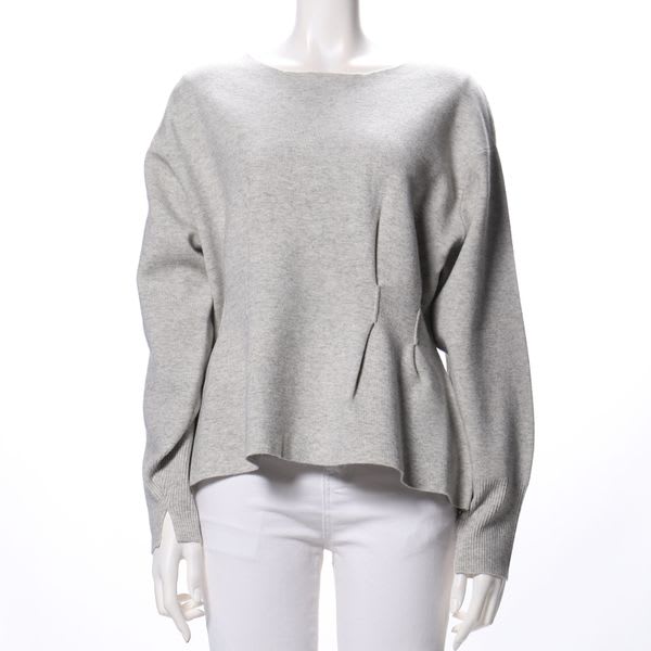 ウエストタックペプラムニット