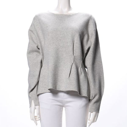 ウエストタックペプラムニット