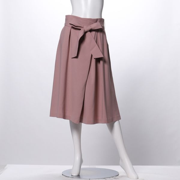 ウエストリボン付きフレアスカート